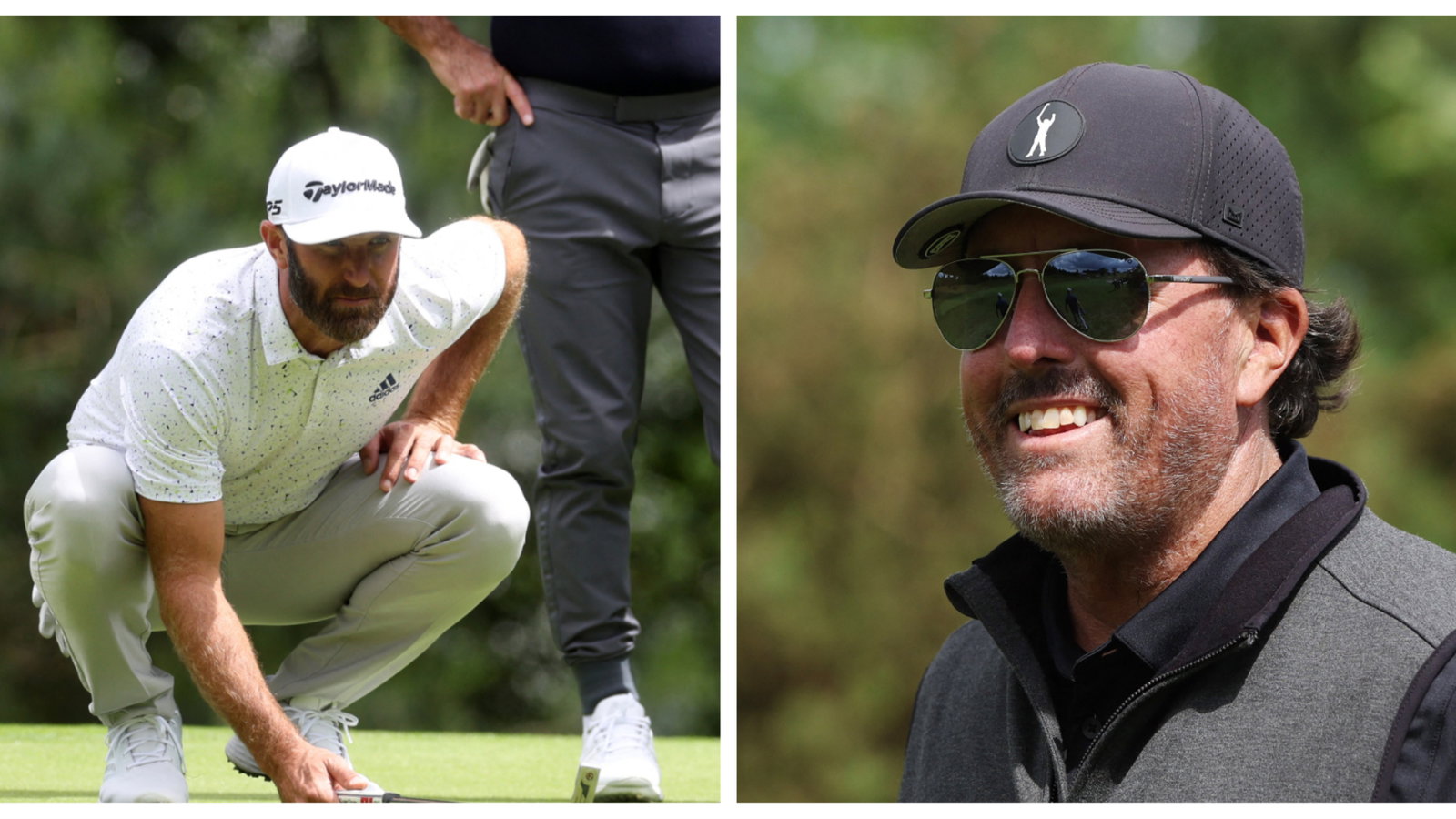 Phil Mickelson and Dustin Johnson paired together in LIV Golf Invitational R1